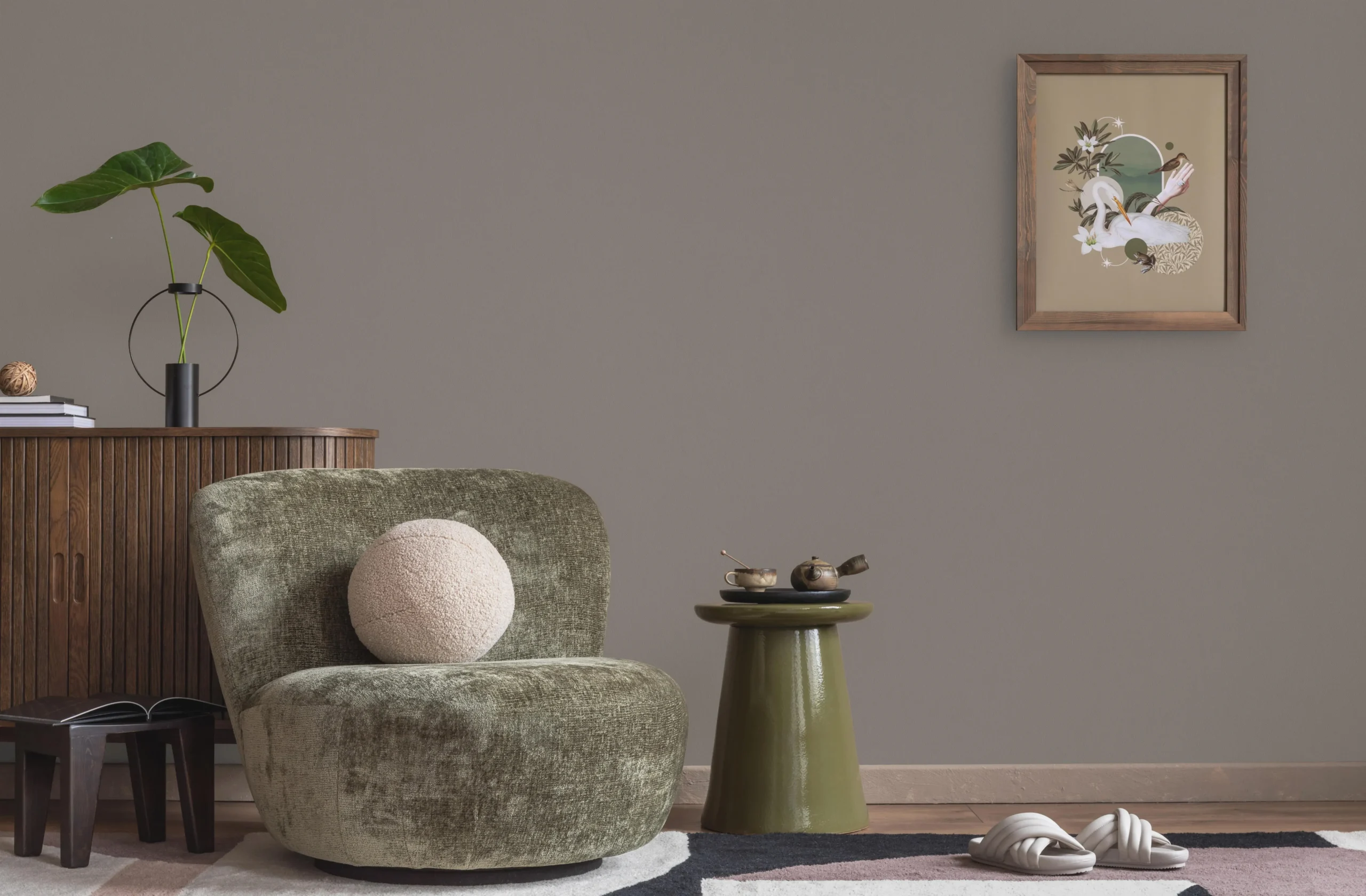 Gray Embossed Wallpaper – Natural Glittering (24201-19)